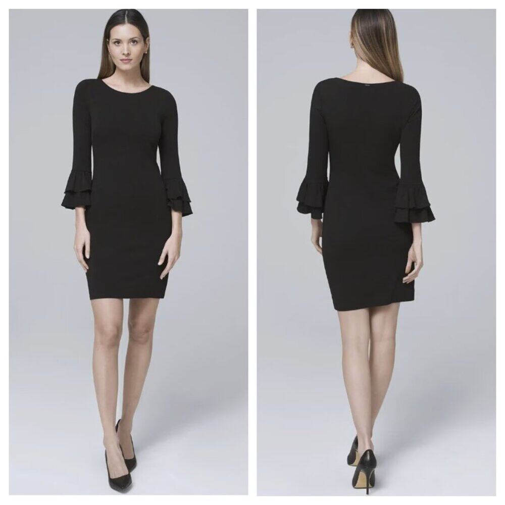 White House Black Market Women's Tiered Sleeve Knit Shift Dress Size S